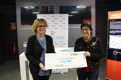 FEDACULTURA fa entrega dels 4.128,75 euros recaptats a la segona edició de la campanya #aranopodemparar d’Unicef Andorra